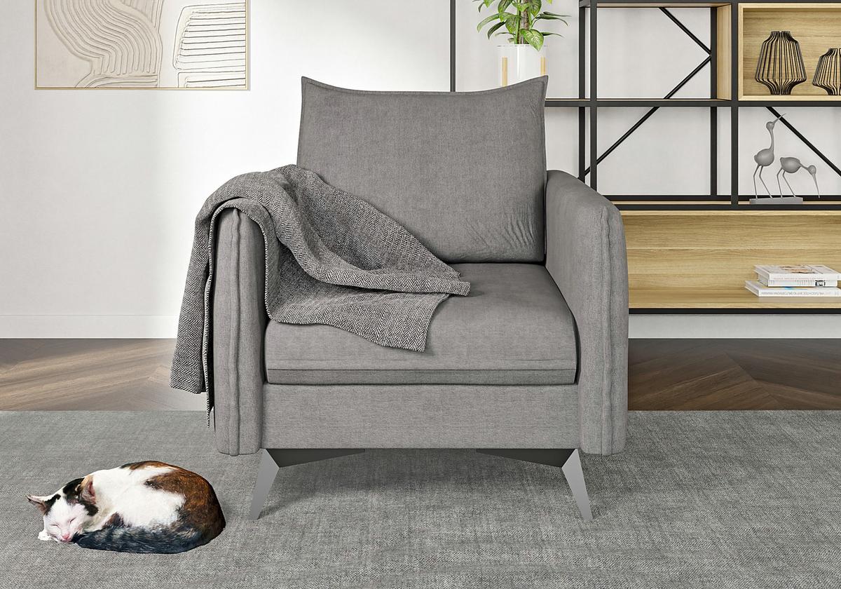 SESSEL Pulse Grau Luxusmicrofaser - Schwarz/Grau, Holz/Textil (74/86/31cm) - S-Style Möbel