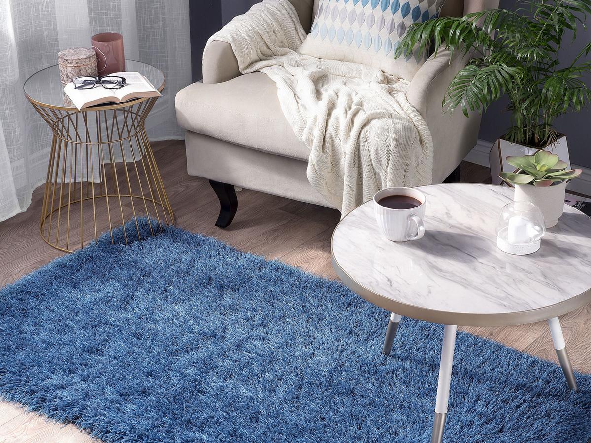 SHAGGY-TEPPICH Cide 150/80 cm - Blau, Kunststoff (80/150cm) - Beliani