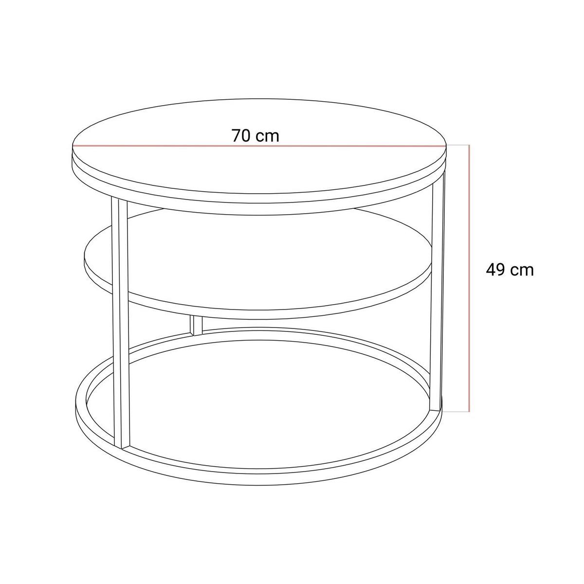 COUCHTISCH CIRI MATT KASCHMIR mit Ablage schwarze Platte - Schwarz, Holzwerkstoff (70/70/49cm) - Lookway
