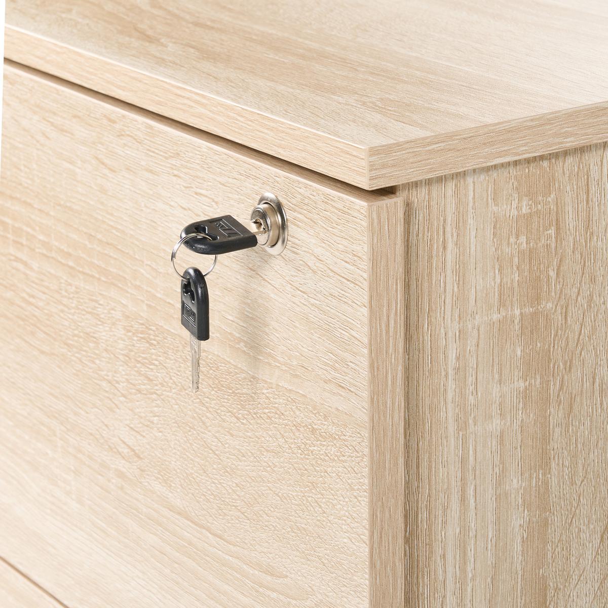 BÜROSCHRANK Hellbraun Johnson - Hellbraun/Schwarz, Holzwerkstoff (40/62/40cm) - Beliani