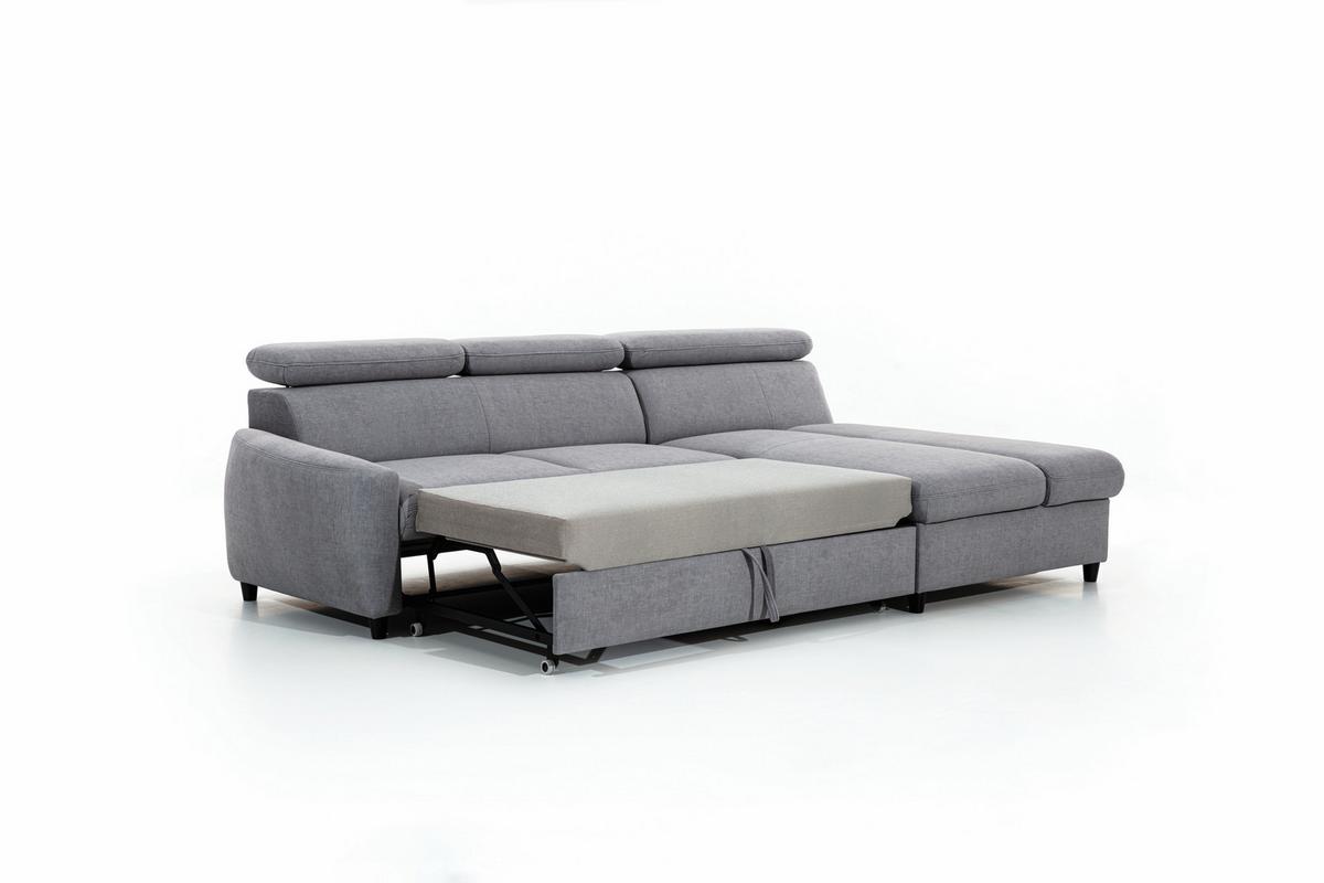 ECKSOFA L Form Olettio Mini Braun 260/170/96 cm Rechts mit Schlaffunktion - Schwarz/Braun, Kunststoff/Textil (260/170cm) - AX Living