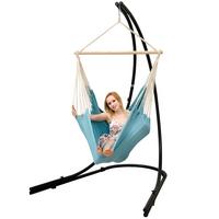 XL HÄNGESTUHL mit Gestell 210/140 cm , Blau/Schwarz - Blau, Textil (140/210/160cm) - Amanka