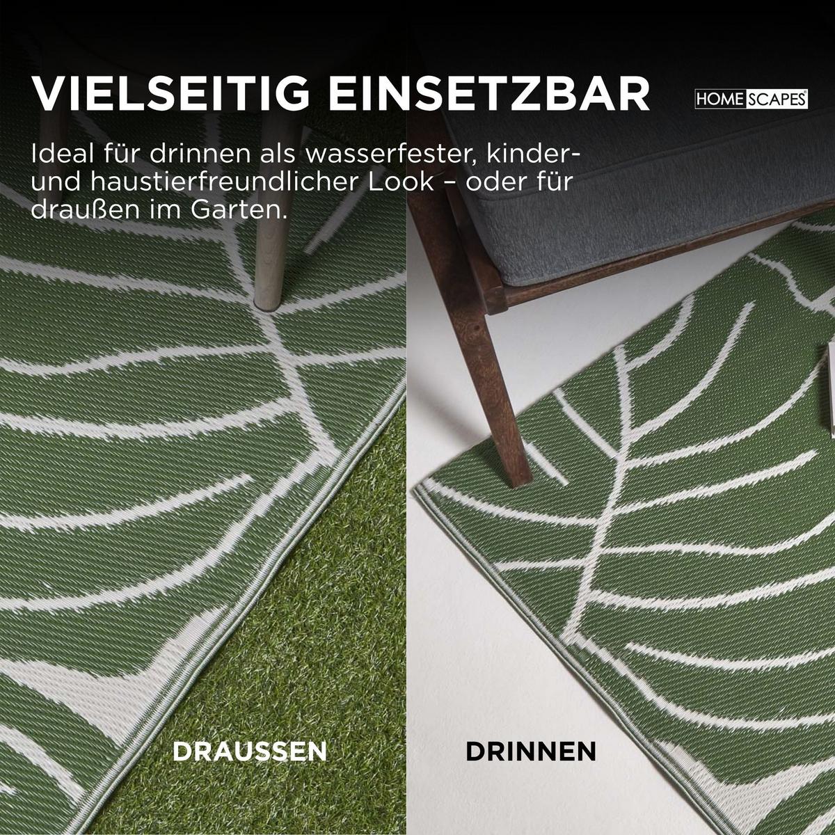 OUTDOORTEPPICH Ada, floral gemustert 120/180 cm - Dunkelgrün, Kunststoff (120/180cm) - Homescapes