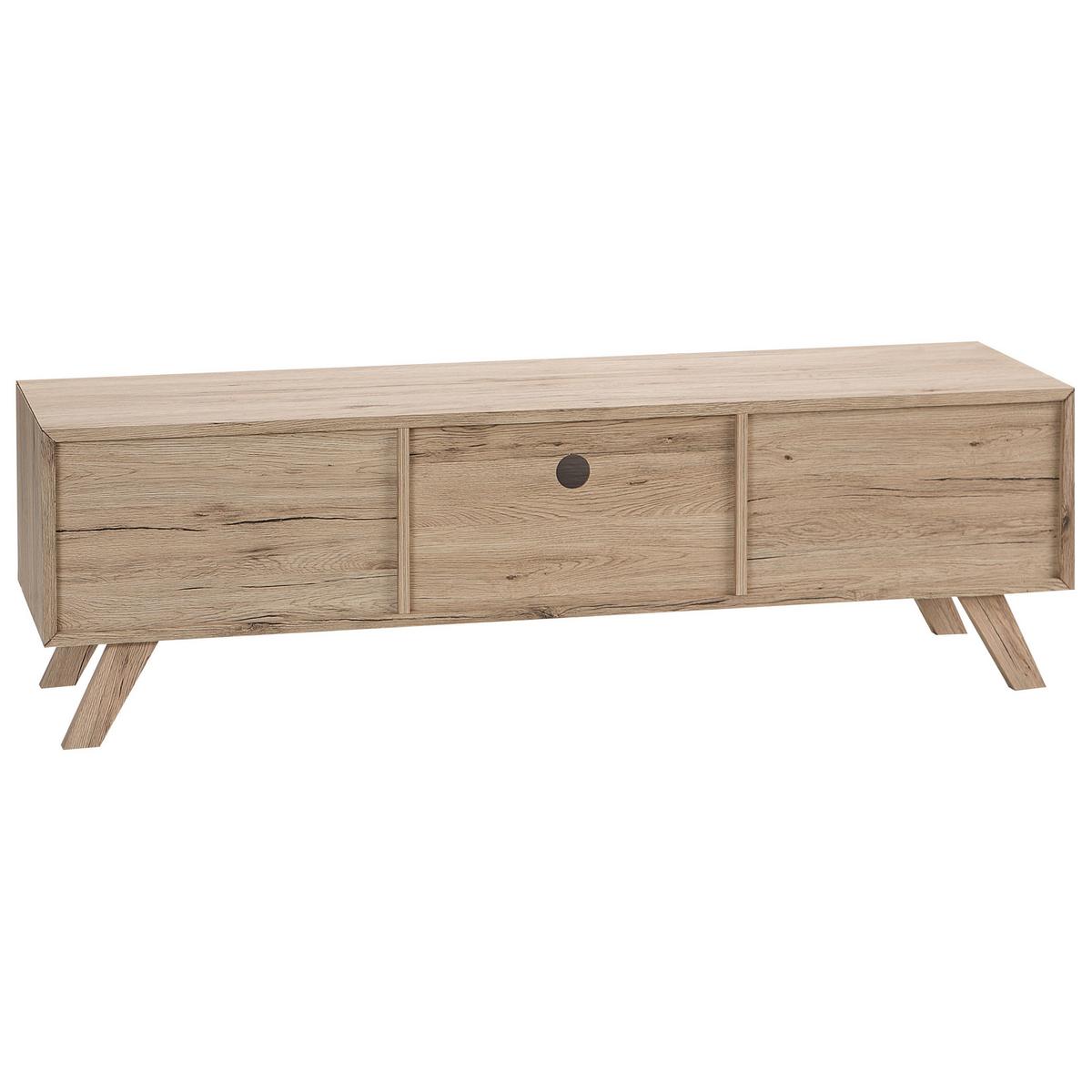 TV-MÖBEL Weiß, Hellbraun FORESTER 40/150/45 cm - Weiß, Holzwerkstoff (150/45/40cm) - Beliani