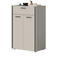 SCHUHSCHRANK Kaschmir 75 x 106 cm, Flurkommode mit Soft-Close - Kaschmir/Schwarz, Holzwerkstoff/Kunststoff (75/106/37cm) - Inn.Furn