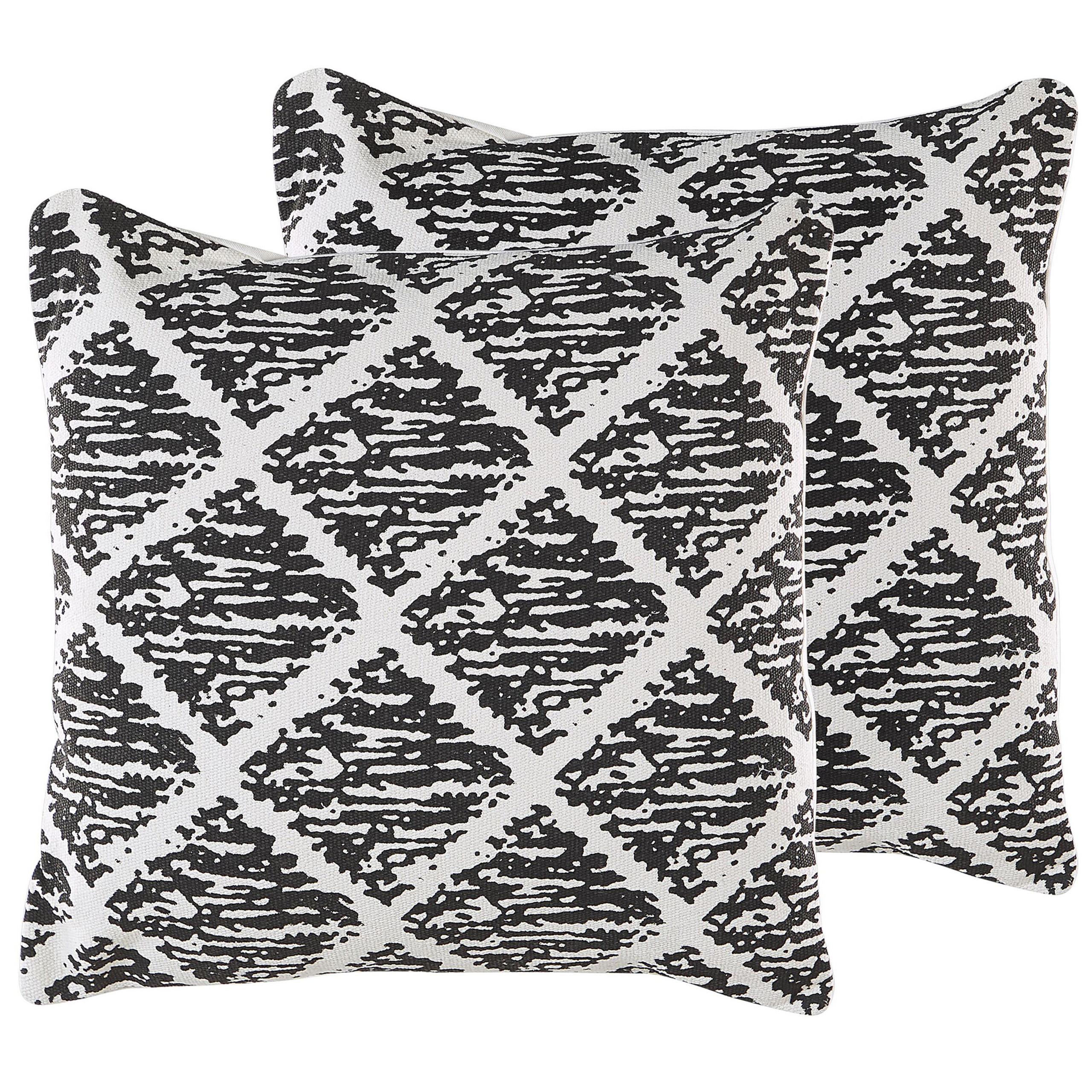 DEKOKISSEN 2er-Set Creme 45/45 cm Hazro - Creme, Naturmaterialien/Textil (45/45cm) - Beliani