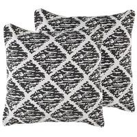 DEKOKISSEN 2er-Set Creme 45/45 cm Hazro - Creme, Naturmaterialien/Textil (45/45cm) - Beliani