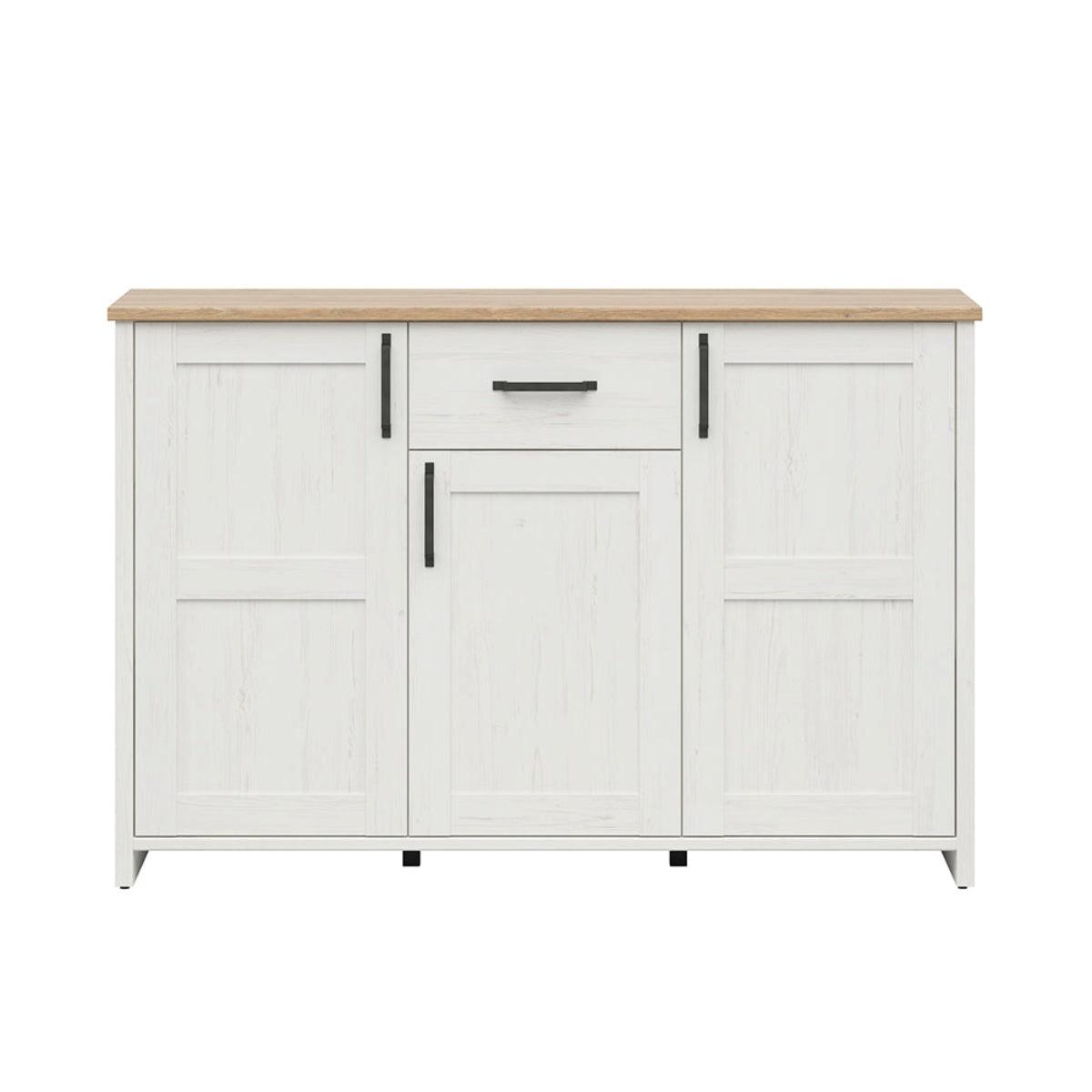 SIDEBOARD Aksel Weiß und Holz - Weiß, Holzwerkstoff (148/99/43cm) - Petits-meubles