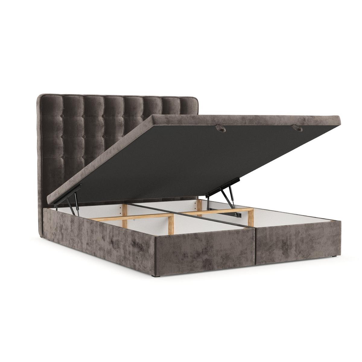 POLSTERBETT Celestia mit Stauraum 140/200 cm Braun im Lotta Stoff - Schwarz/Braun, Holz/Holzwerkstoff (140/200cm) - AltaBeds