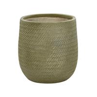 BLUMENTOPF olivgrün rund 39/39/44 cm Livadia - Grün, Naturmaterialien (44cm) - Beliani