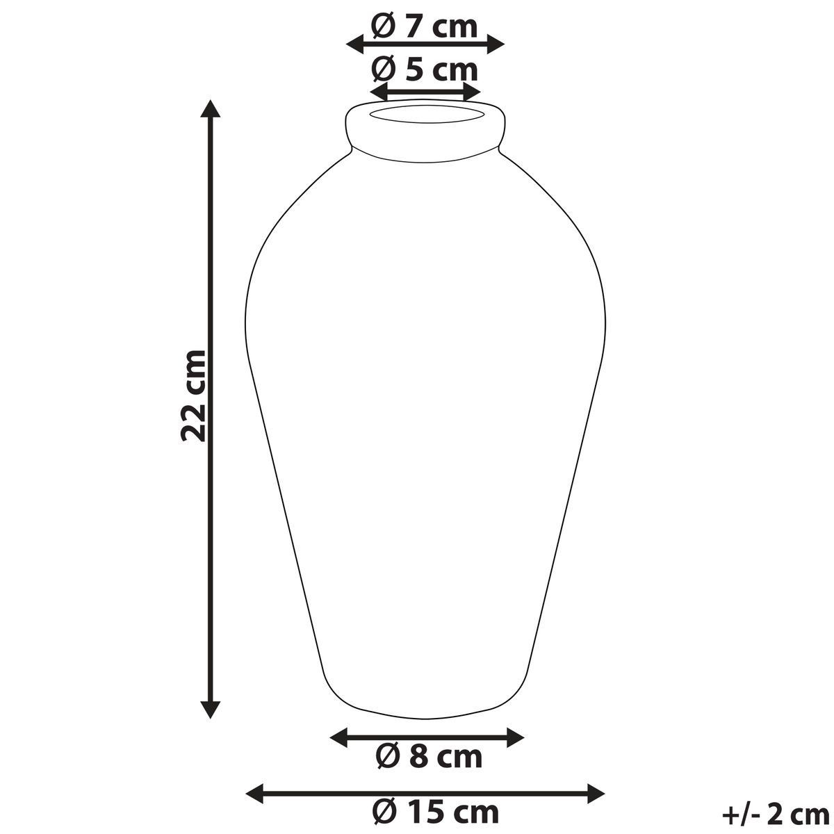 BLUMENVASE Steinzeug weiß Mallia - Weiß, Stein (22cm) - Beliani