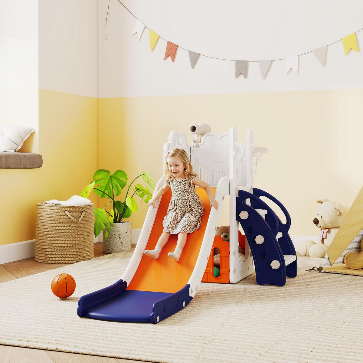 KINDERRUTSCHE HDPE Orange - Orange, Kunststoff (70/86/178cm) - AIYAPLAY