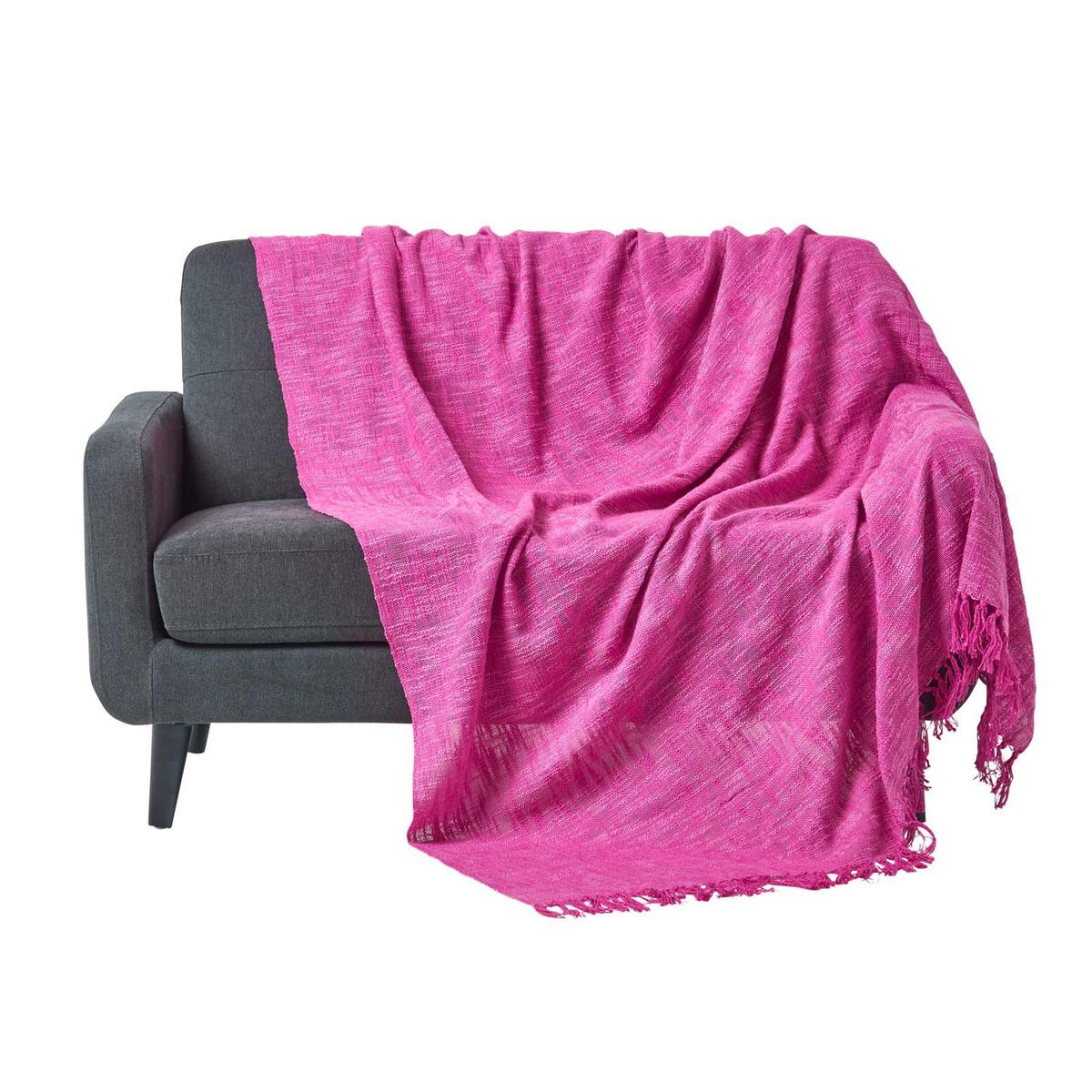WOHNDECKE Nirvana Slub 225/255 cm, 100% Baumwolle - Pink, Textil (225/225cm) - Homescapes