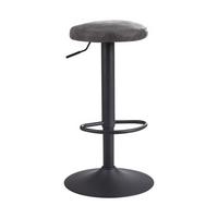 BARHOCKER Höhenverstellbar Eisen Samt Drehbar CAMPANIA, Grau 40x40x79 cm - Schwarz/Grau, Textil/Metall (40/79/40cm) - KADIMA DESIGN