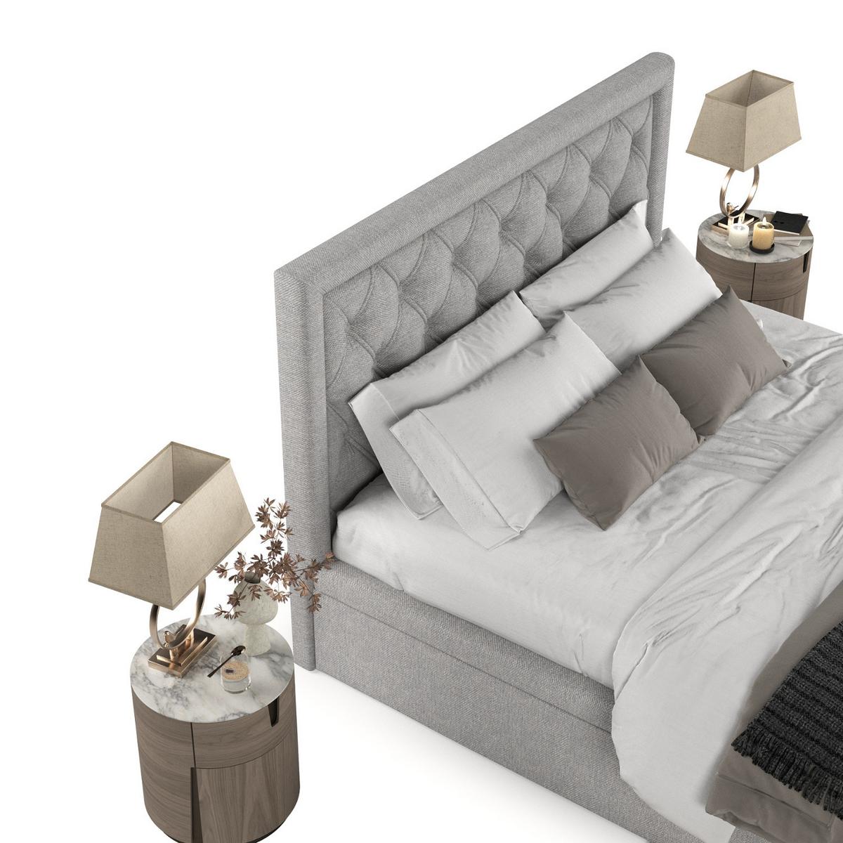POLSTERBETT Nicobar mit Stauraum 200/200 cm Grau im Megan Stoff - Schwarz/Grau, Holz/Holzwerkstoff (200/200cm) - AltaBeds