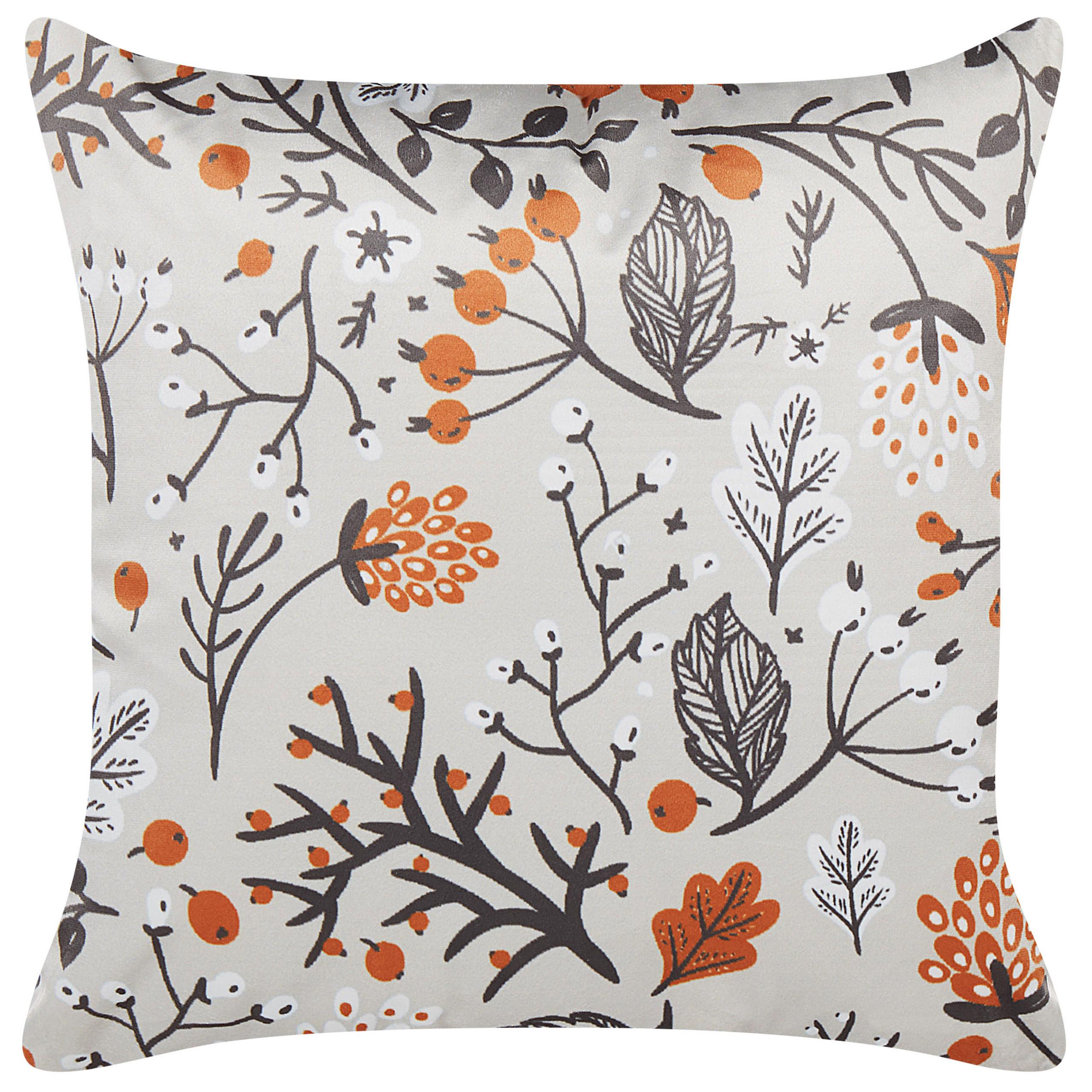 SAMTKISSEN Cremeweiß 45/45 cm Montbretia - Ecru, Textil (45/45cm) - Beliani
