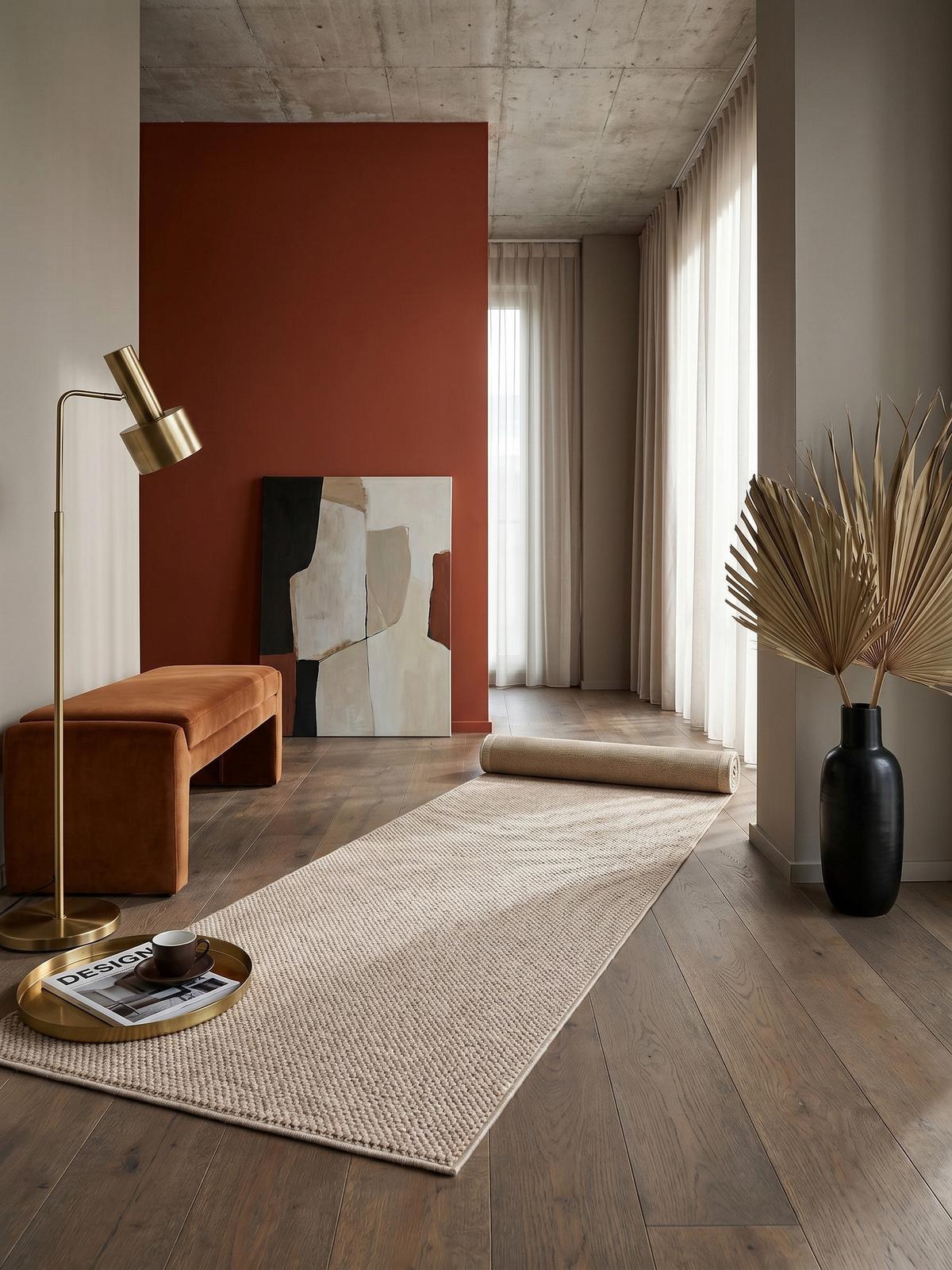 TEPPICH Flachgewebe LANGAU in Beige, meliert, 80 x 250 cm - Beige, Textil (250/80cm) - KADIMA DESIGN