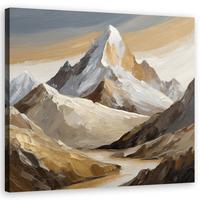 WANDBILD berge gemalte landschaft - Beige, Textil (40/40cm) - Feeby