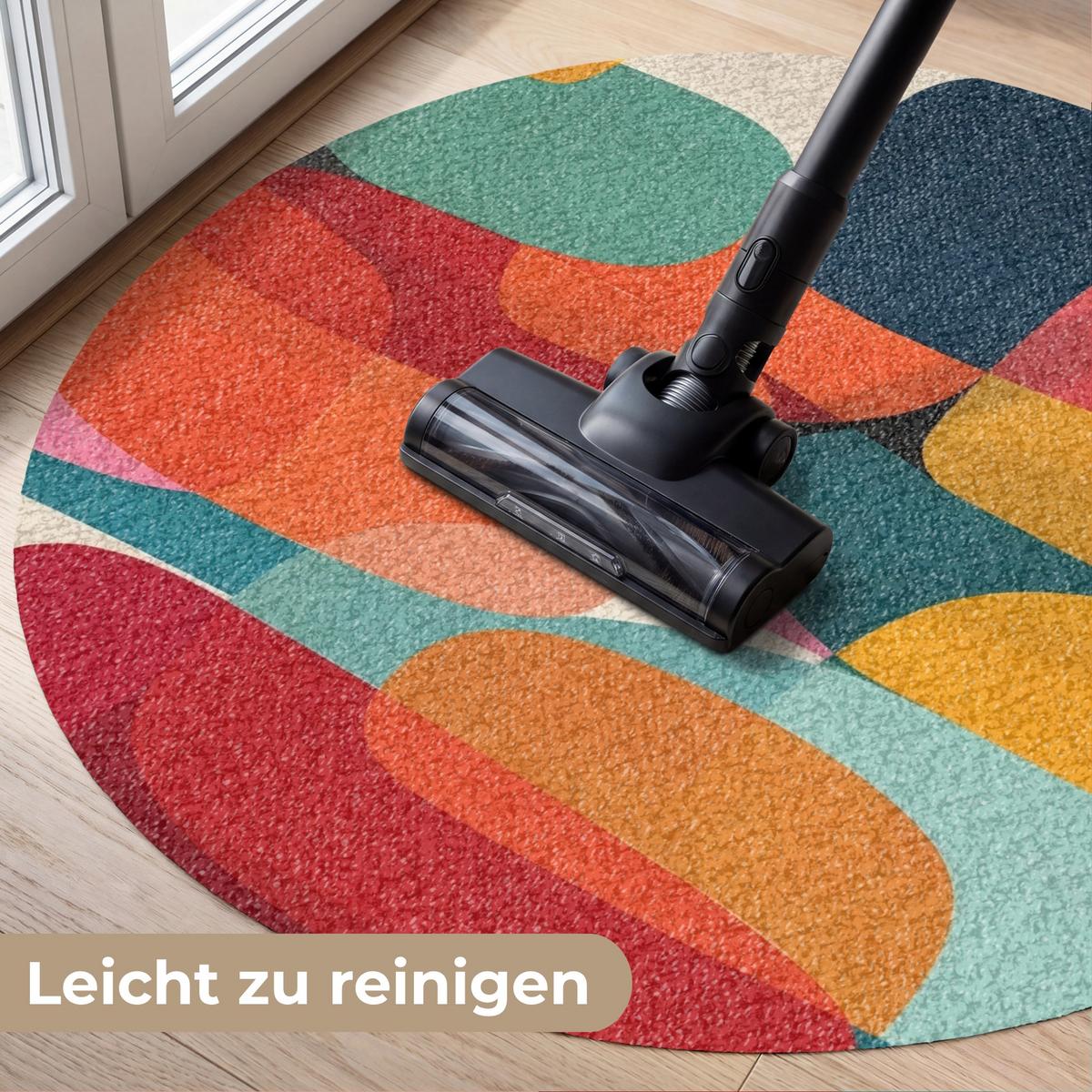 FUSSMATTE Formen - Bunt - Abstrakt - Flugzeuge Sauberlaufmatte 90x90 cm - Multicolor, Kunststoff (90/0.4cm) - MuchoWow