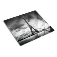 GLASPLATTE 60x52 cm Eiffelturm Paris - Schwarz, Glas (60/0.4/52cm) - TULUP