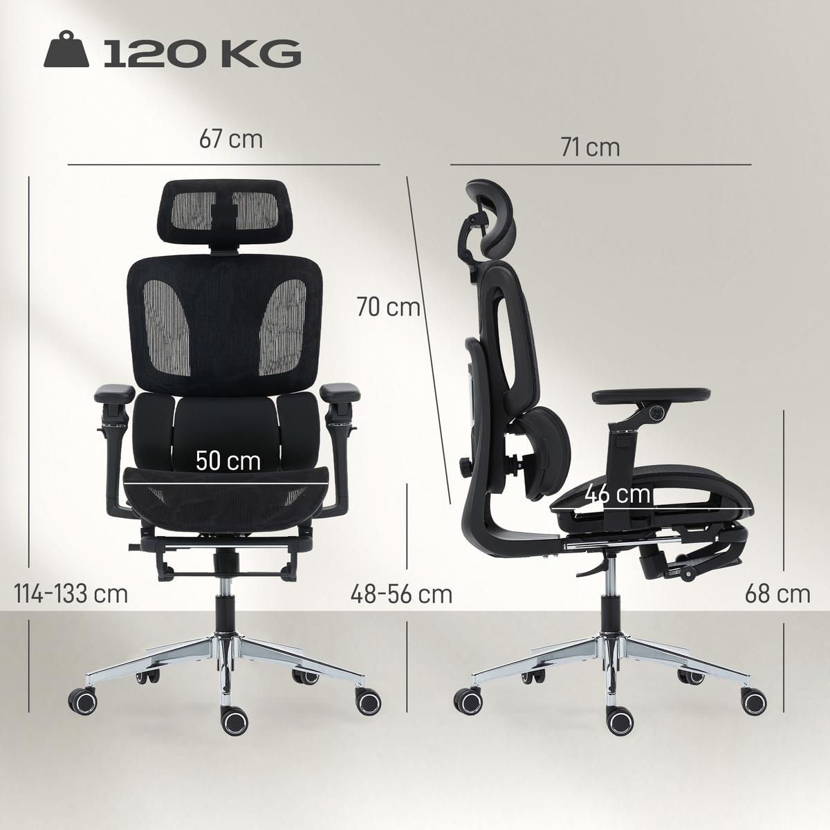 BÜROSTUHL Polyester Kunststoff Schwarz - Schwarz, Kunststoff/Textil (67/133/71cm) - HOMCOM