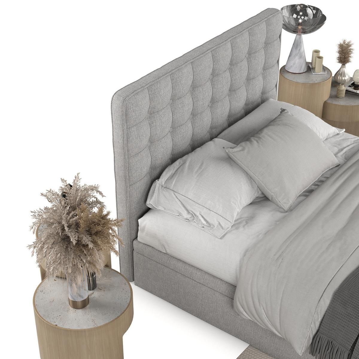 POLSTERBETT Celestia mit Stauraum 160/200 cm Grau im Megan Stoff - Schwarz/Grau, Holz/Holzwerkstoff (160/200cm) - AltaBeds