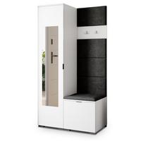 GARDEROBENSCHRANK VIRA 95/181/51 cm Modern Weiß - Schwarz/Weiß, Holzwerkstoff (95/181/51cm) - MASSENO