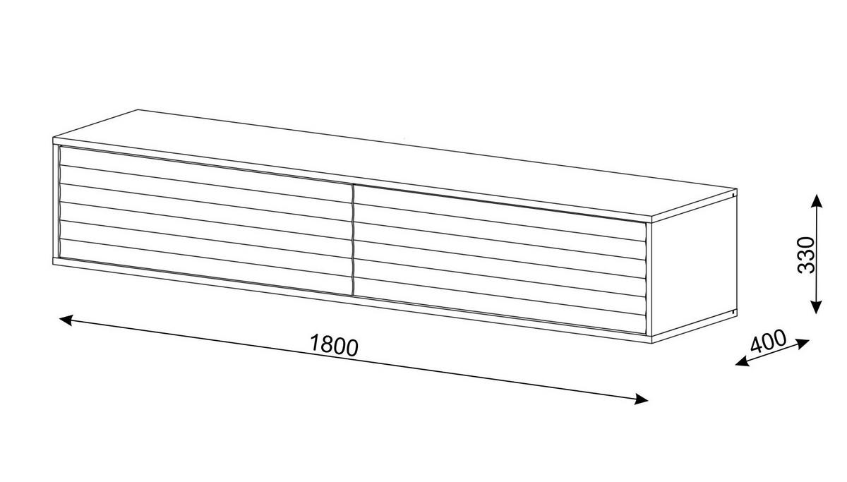TV LOWBOARD Schwarz, Gold 180/33/40 - Schwarz, Holzwerkstoff (180/33/40cm) - RAUMHIRSCH FURNITURE