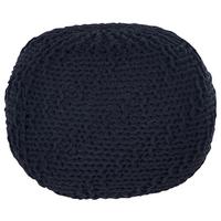 POUF Priene 50/50/35 cm - Schwarz, Naturmaterialien/Textil (50/35/50cm) - Beliani
