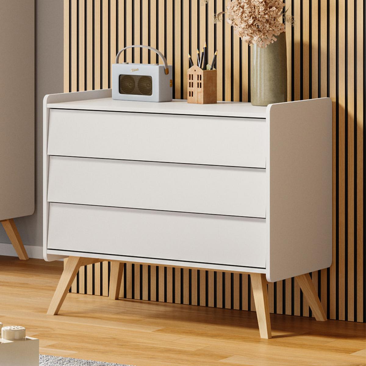 KINDERKOMMODE Vintage Weiß - Weiß, Holzwerkstoff (100/90/59cm) - Petits-meubles
