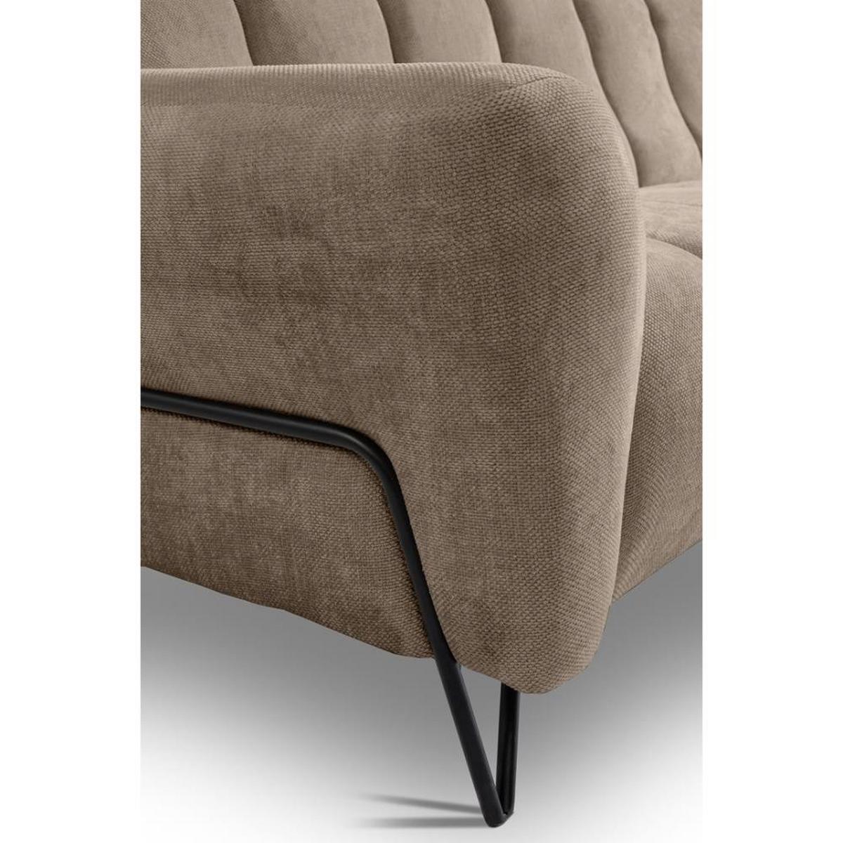 SITZGARNITUR Volare Sofas+Sessel, ohne Schlaffunktion, Braun - Schwarz/Braun, Textil/Metall (220/83/98cm) - Beautysofa