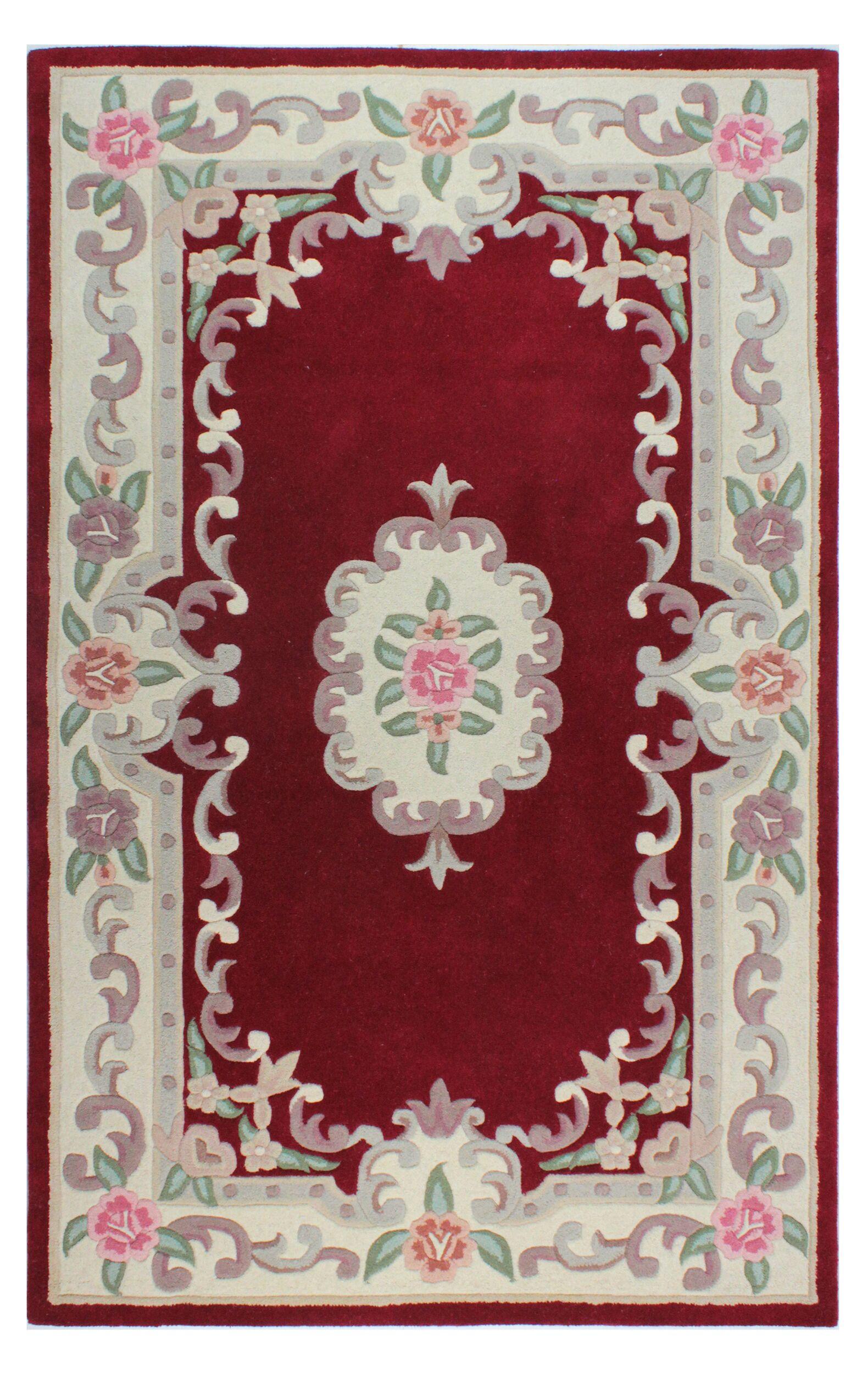 WOLLTEPPICH BEAULY, klassisch, Rot-Beige, 120 x 180 cm - Rot, Textil (180/120cm) - KADIMA DESIGN