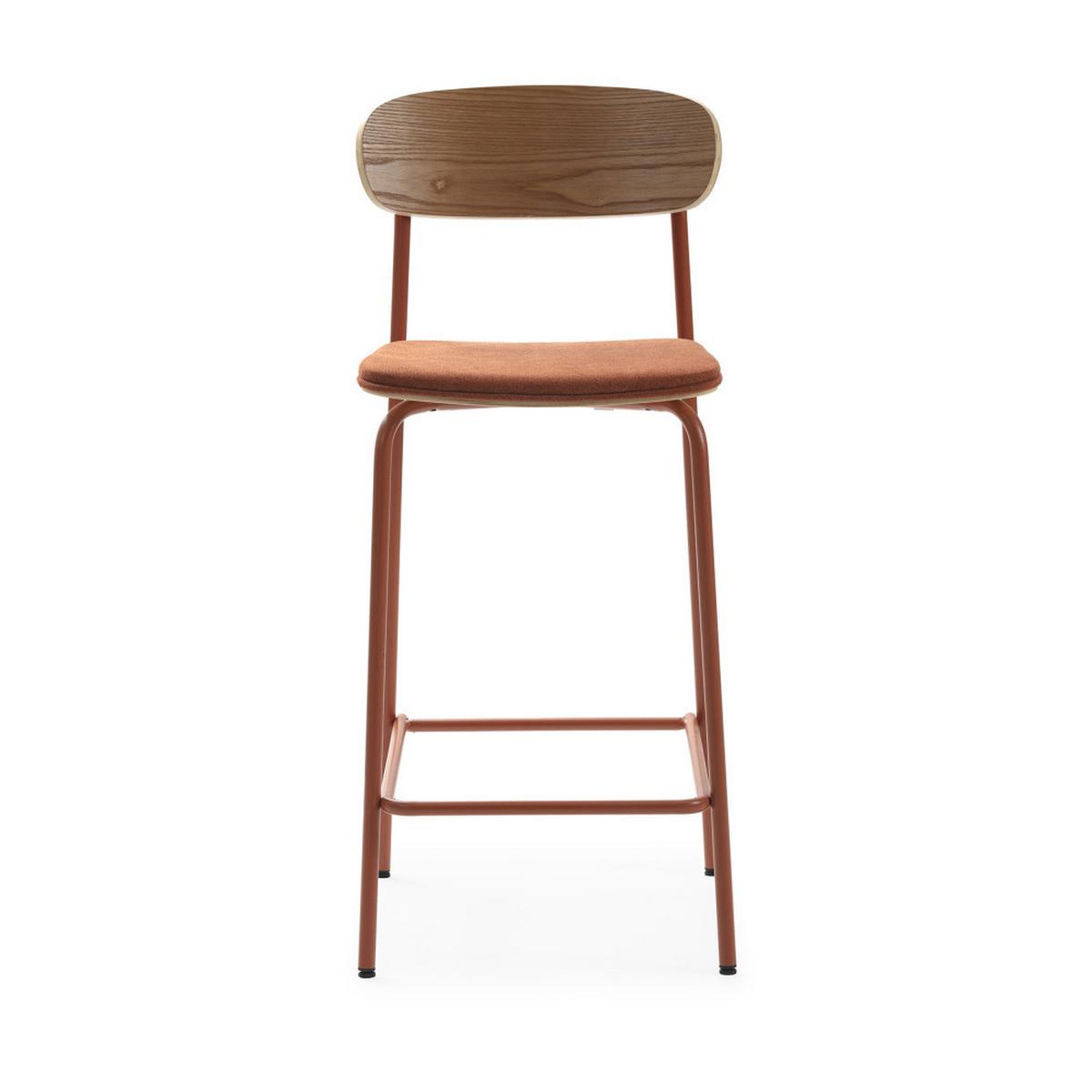 BARHOCKER (Set aus 2) aus Stoff mit schwarzen Metallbeinen - adriana 42/48/66 cm - Orange, Textil (48/66/42cm) - Drawer