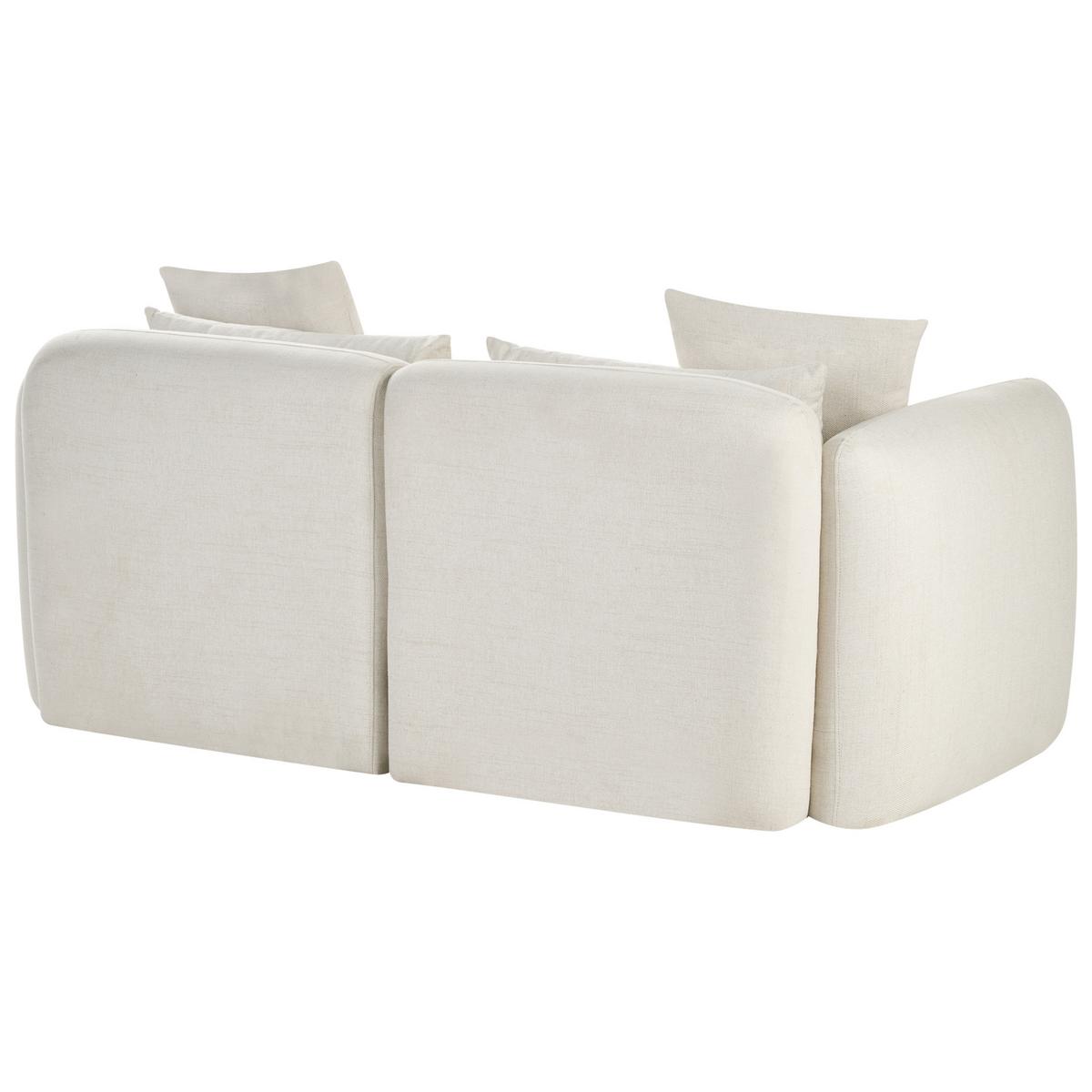 3-SITZER-SOFA Stoff Cremeweiß Ekenes - Creme, Textil (182/72/90cm) - Beliani