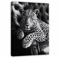 LEINWAND BILDER Tiger Tiere Schwarz Weiß Modern 120x80 - Multicolor, Holzwerkstoff (80/120cm) - Wallarena