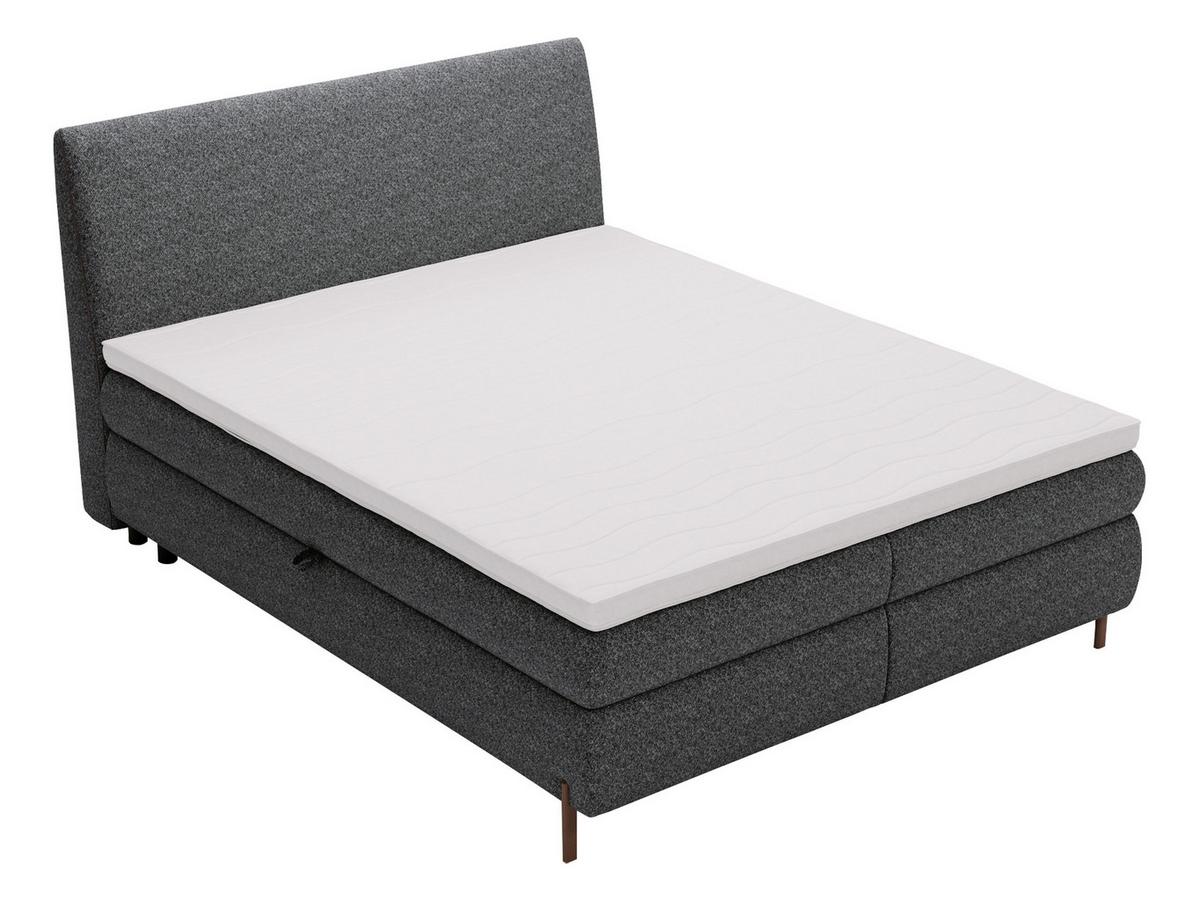 BOXBETT Evia - H3 - Dunkelgrau/Braun, Holzwerkstoff/Textil (180/200cm) - MIRJAN24