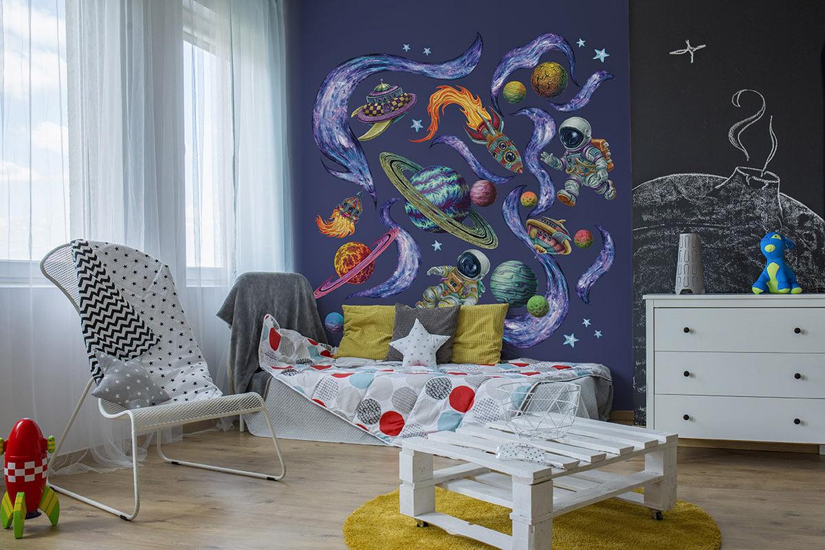 WANDAUFKLEBER 60x90cm - Weltraumträume - Multicolor, Kunststoff (60/90/0.1cm) - Wallfluent