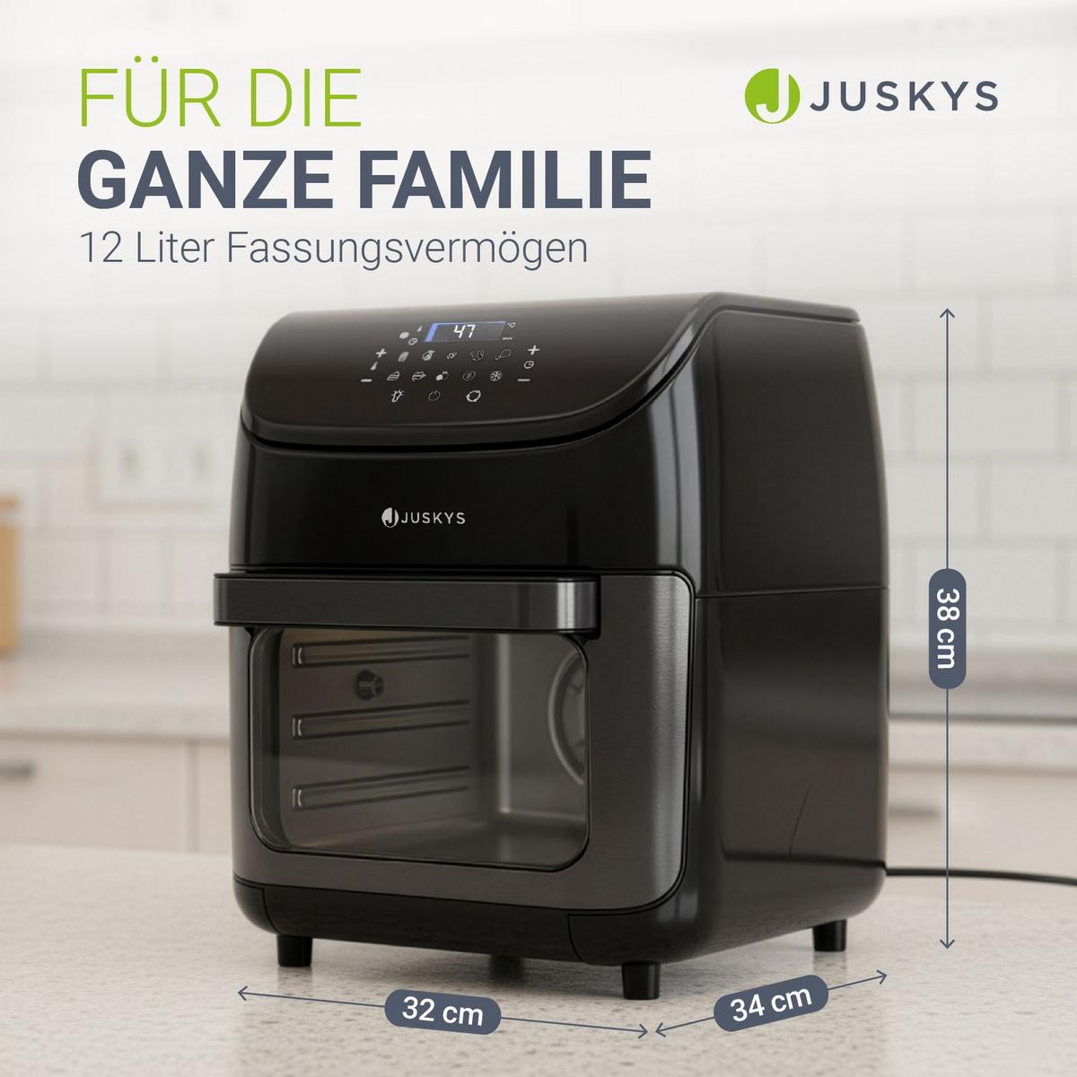 HEISSLUFTFRITTEUSE 12 L - Schwarz, Kunststoff (32/38/34cm) - Juskys