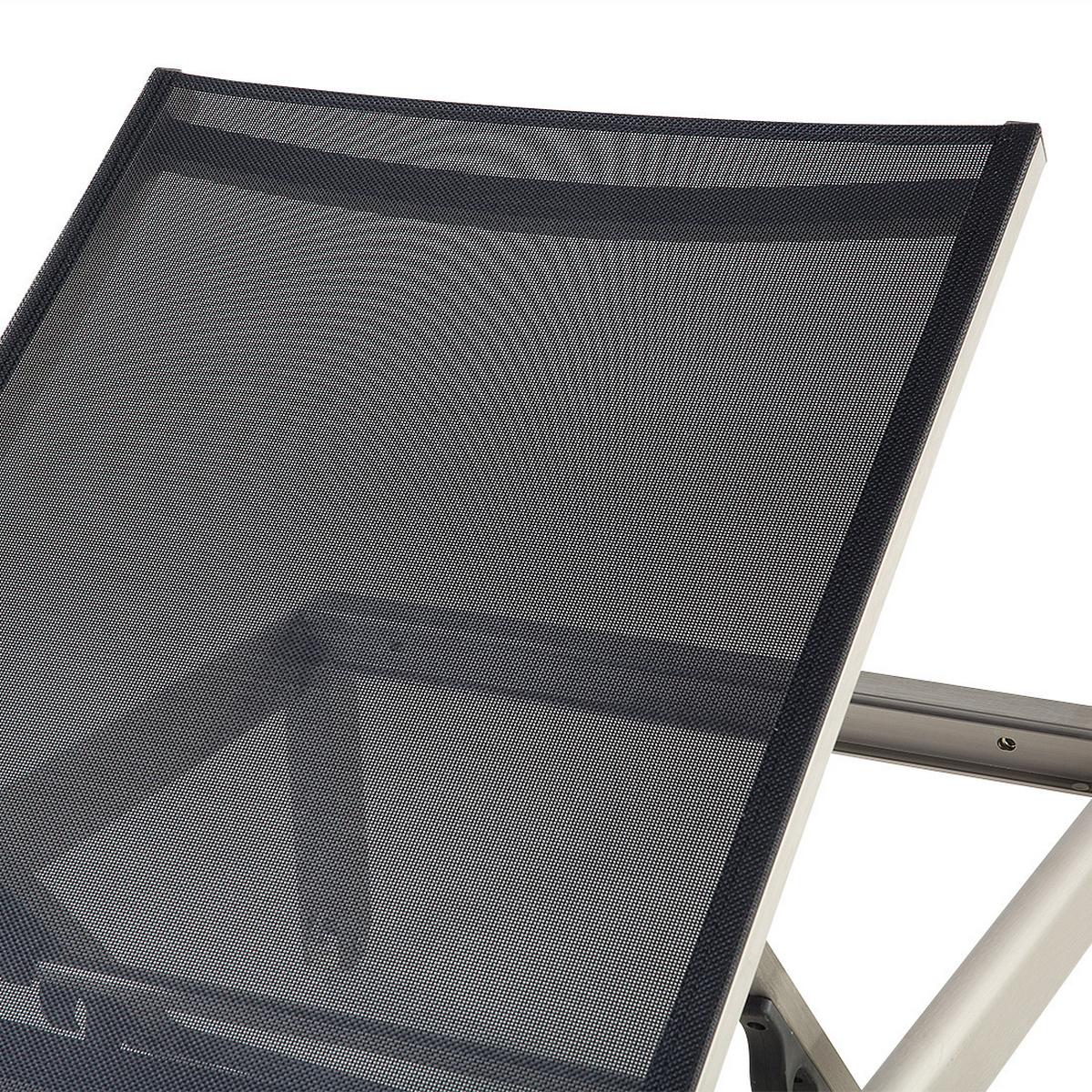 GARTENLIEGE schwarz Fossato - Schwarz, Metall (64/93/198cm) - Beliani