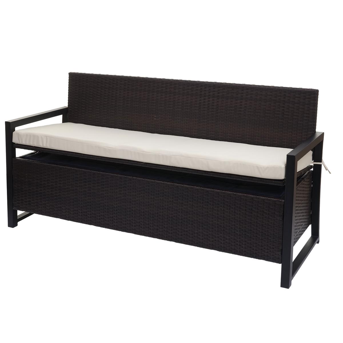 SITZBANK Braun, Cremeweiß - Braun/Weiß, Kunststoff (164/87/57cm) - MCW