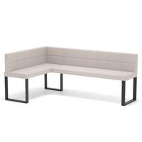 ECKBANK links SANA U Webstoff gesteppt, 128/168 cm Beige - Beige, Textil/Metall (128/168cm) - Idohome