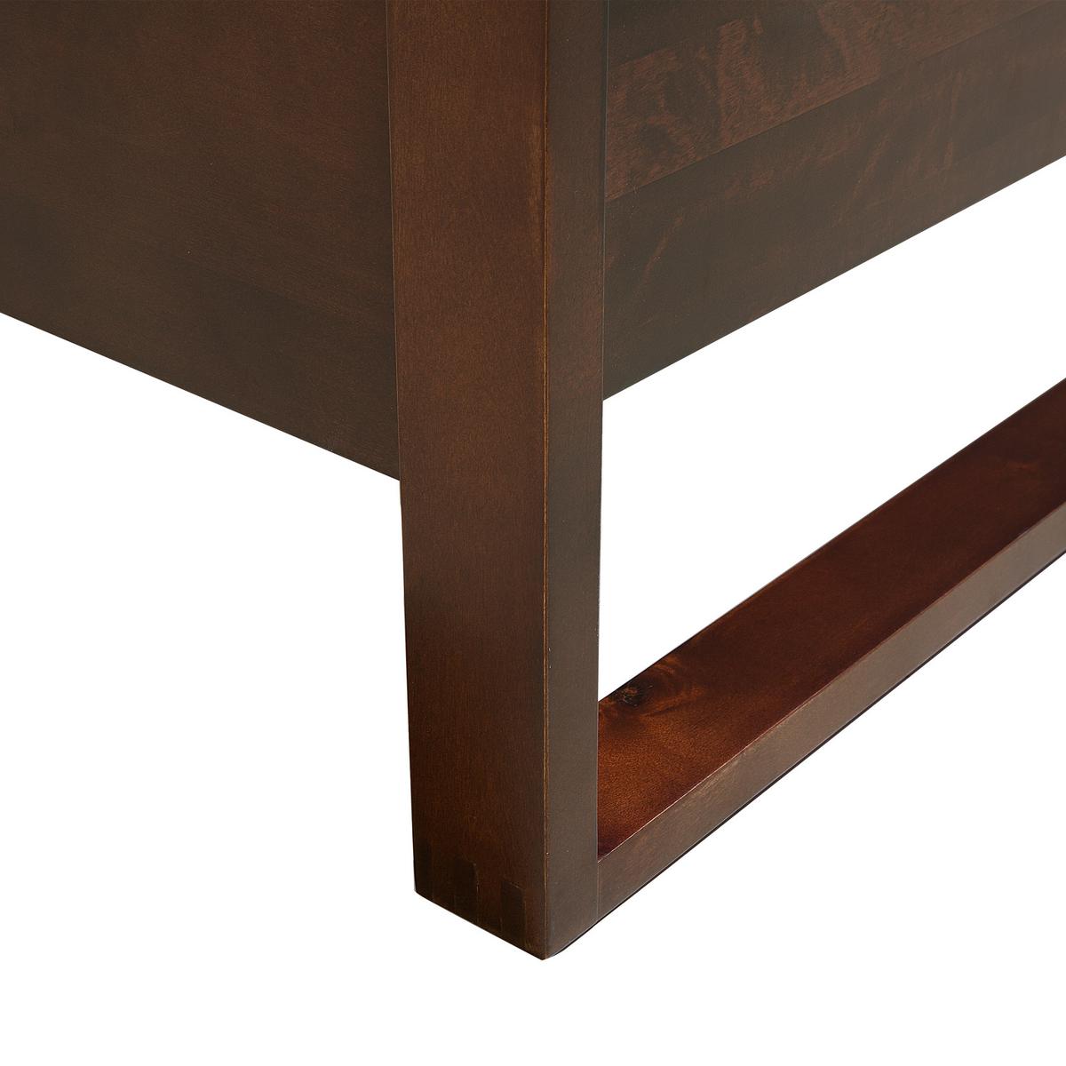 HOLZBETT 140/200cm Dunkler Holzfarbton Giulia - Dunkelbraun, Holz (140/200cm) - Beliani