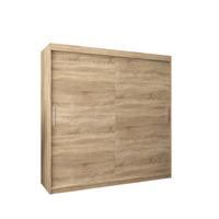 SCHIEBETÜRENSCHRANK TOKYO 200/200/62 2-türig - Silberfarben/Sonoma Eiche, Holz/Kunststoff (200/200/62cm) - MÖBEL KRYSPOL