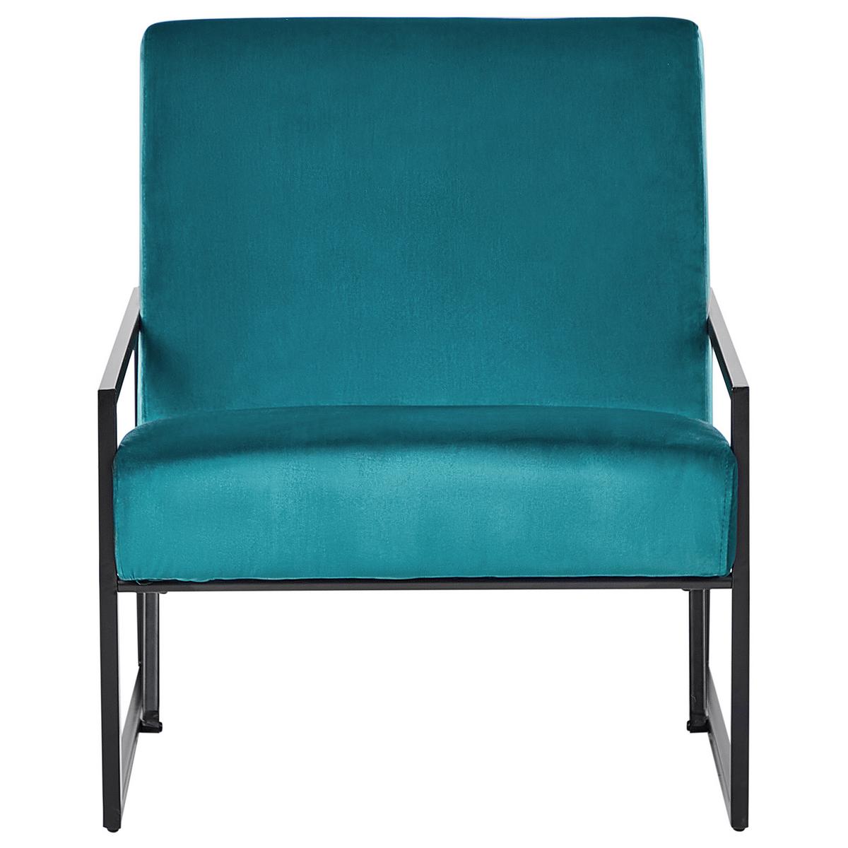 SESSEL Blaugrün Delary - Blau/Schwarz, Textil (69/83/83cm) - Beliani