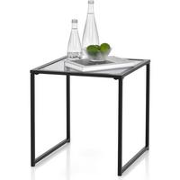 BEISTELLTISCH Schwarz - Schwarz, Glas (43/43/45cm) - COSTWAY
