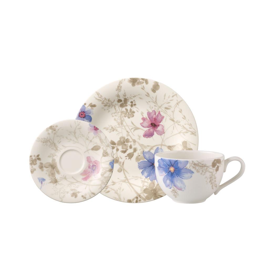 KAFFEESERVICE Mariefleur Gris Basic bunt 18-tlg. - Multicolor, Keramik (2/2/2cm) - Villeroy & Boch