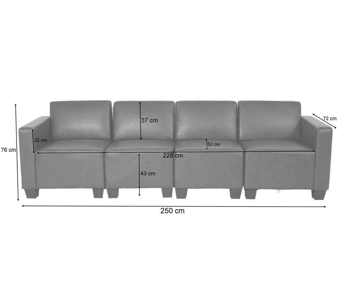 4-SITZER SOFA Beige - Beige/Creme, Textil (250/76/72cm) - MCW