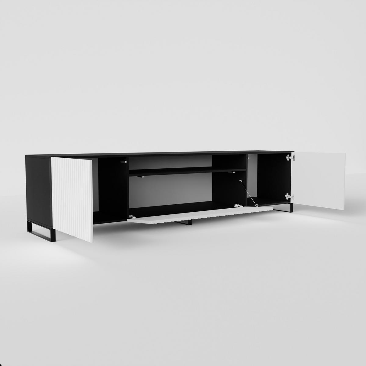 LOWBOARD VAREN 200/41/40 cm, Stand-TV-Schrank Anthrazit / Weiß - Anthrazit/Weiß, Holzwerkstoff (200/41/40cm) - MASSENO