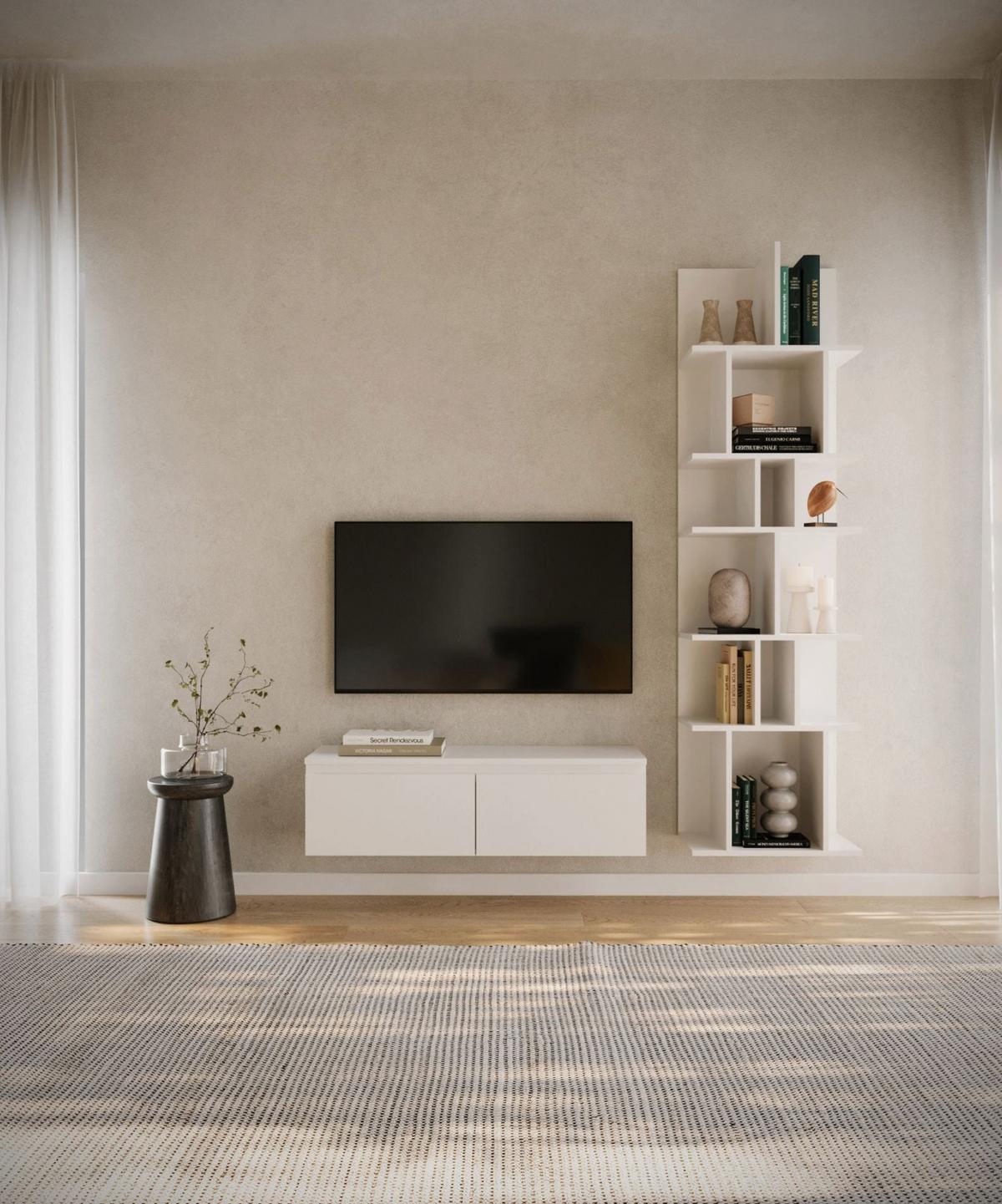STANDREGAL Bemmi Weiß 180 × 50 cm - Weiß, Holzwerkstoff (50/180/30cm) - Selsey