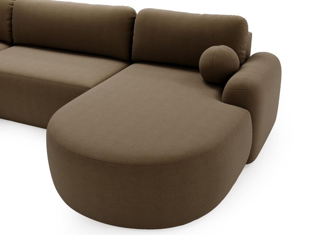 ECKSOFA Aurio U Bouclé-Stoff Braun - Schwarz/Braun, Kunststoff/Textil (347/177cm) - Graingold